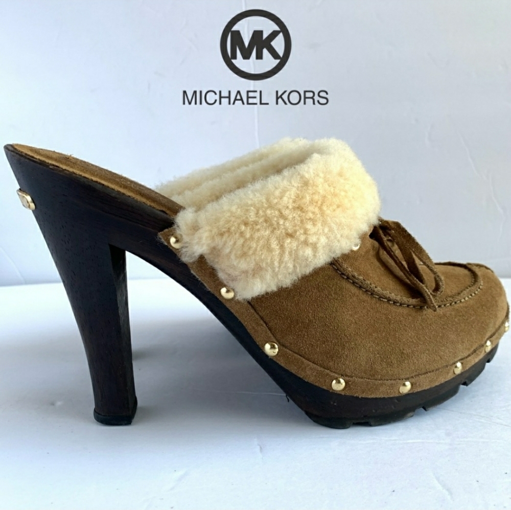 Michael Kors Shearling Clog Heels